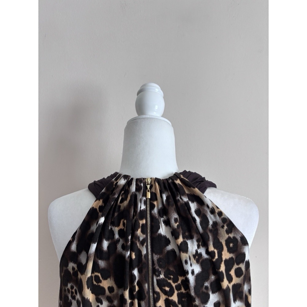 St John Womens Small Sleeveless Top Leopard Animal Print Stretchy Party - Picture 7 of 8